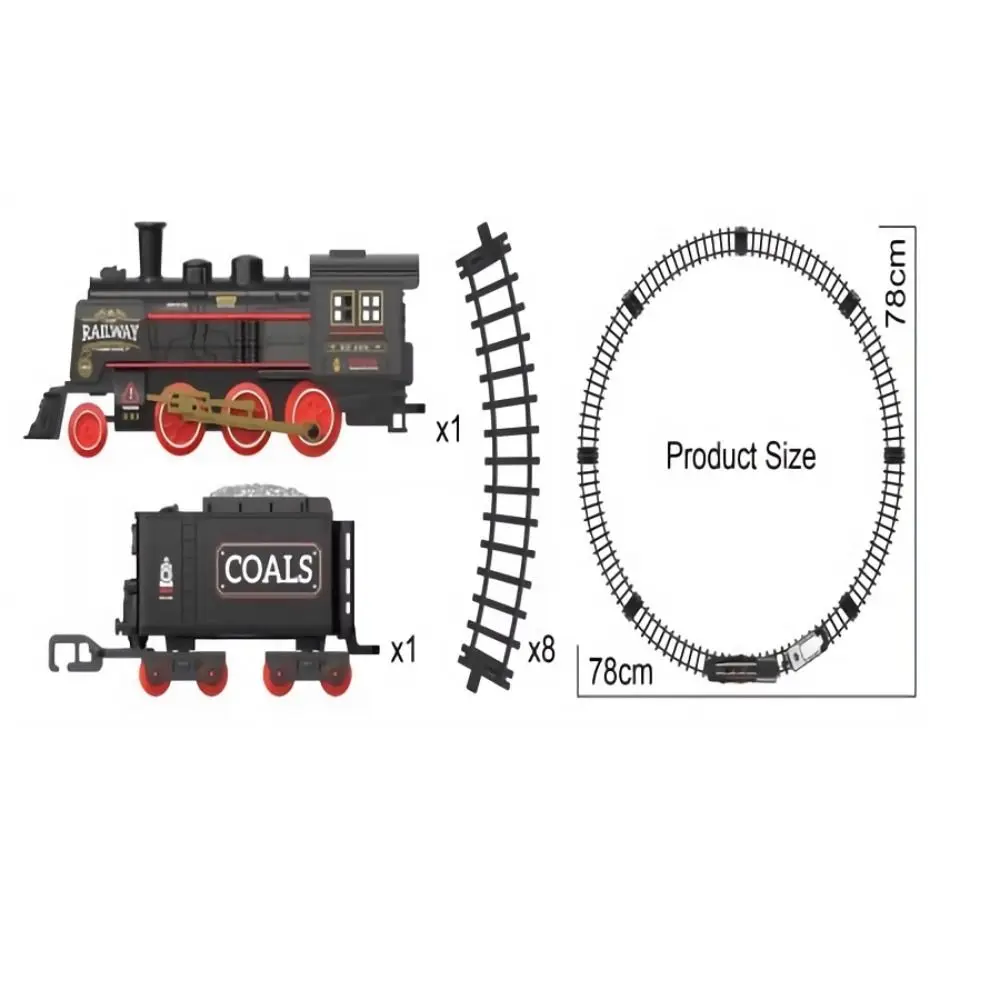 Tren de vapor retro con sonido y carril eléctrico kit de montaje