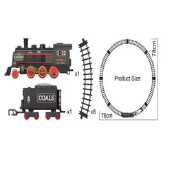Tren de vapor retro con sonido y carril eléctrico kit de montaje