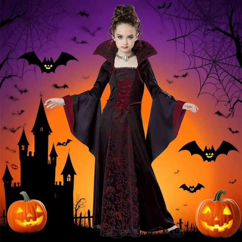 Vestido de Halloween princesa para fiesta y cumpleaños infantil elegante