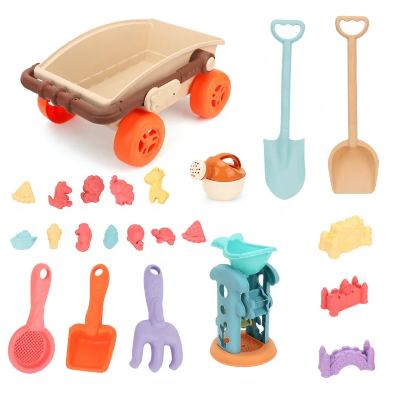 Carretilla de arena con pala y cubo: juguete de playa infantil - imagen 5