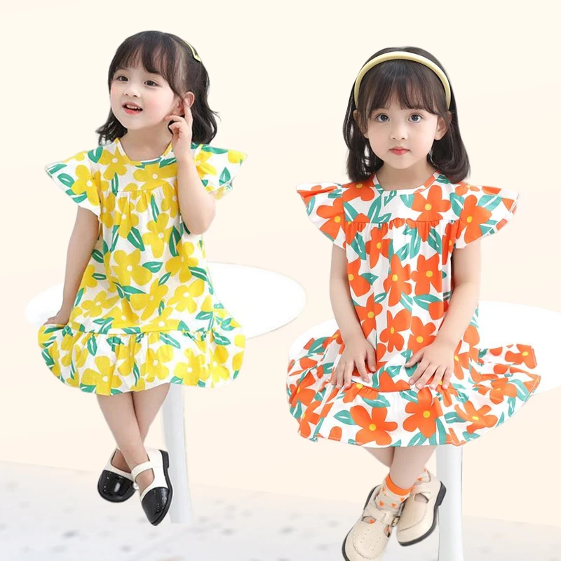 Vestido de niña de algodón con flores para fiestas de verano - imagen 3