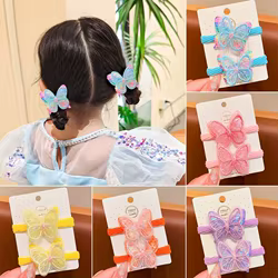 Banda para el cabello mariposa lentejuelas elástica niños caramelo