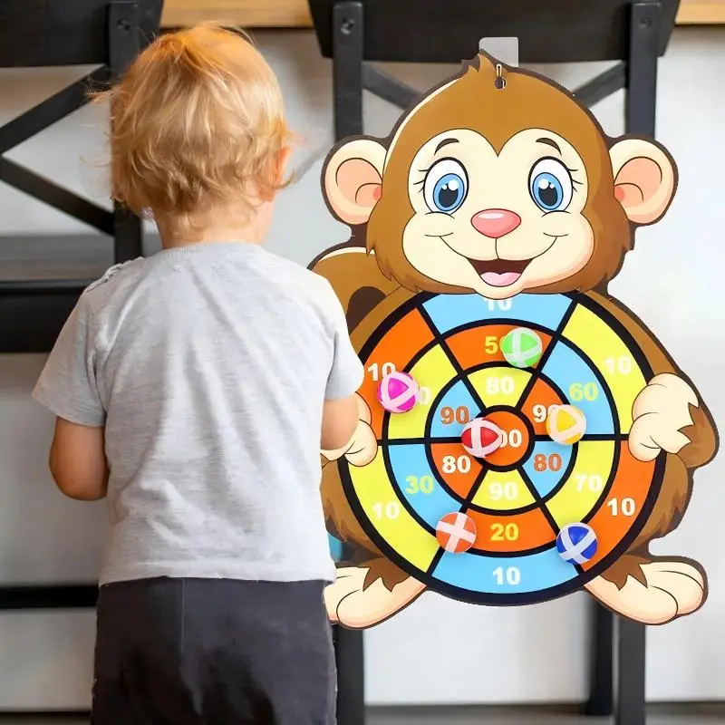 Juego de dardos Montessori adhesivo con pelotas blandas para niños - imagen 3