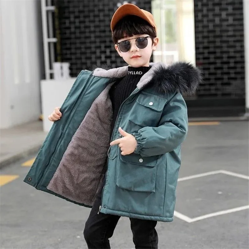 Parka de terciopelo grueso para niños – Abrigo de invierno - imagen 3