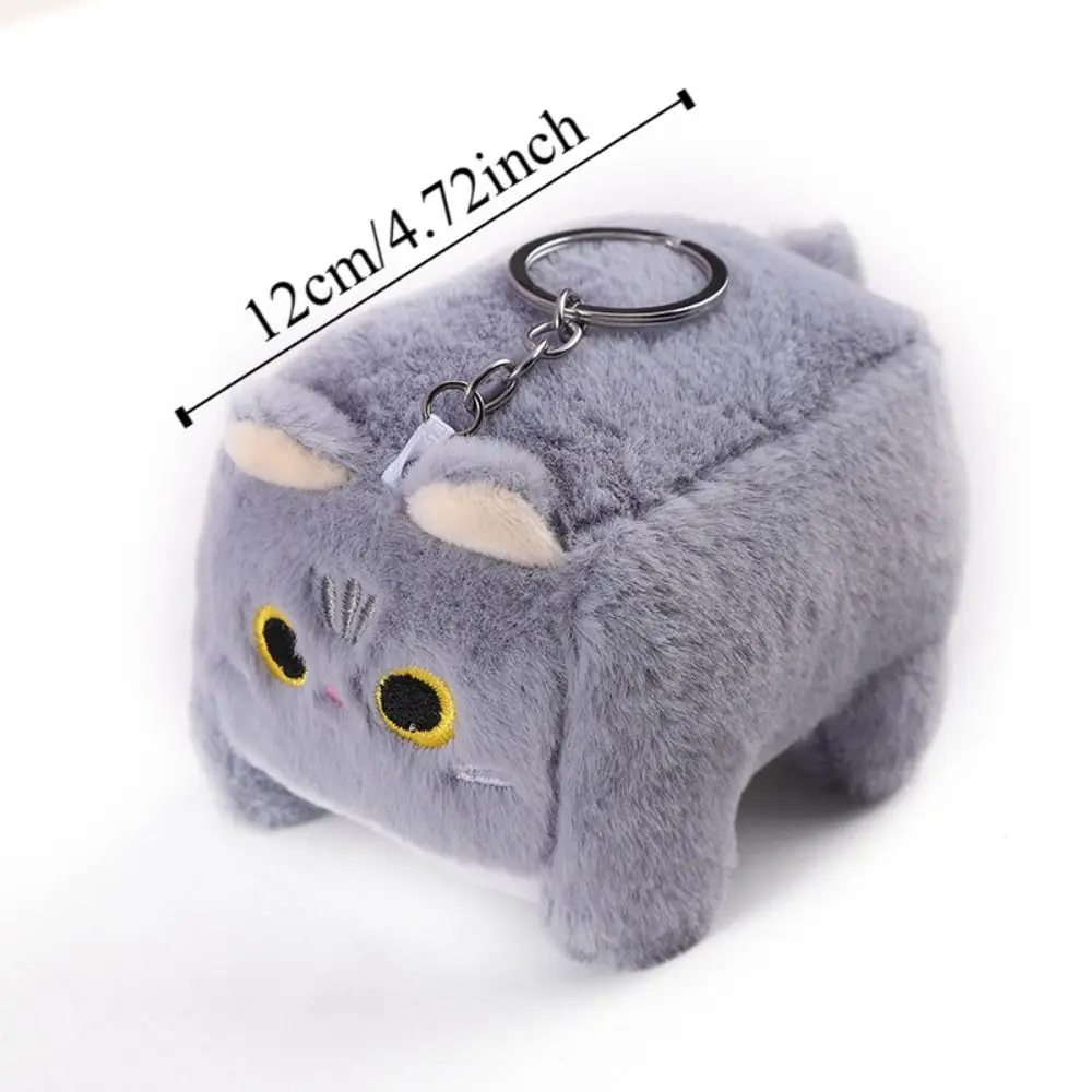 Llavero de gato calicó naranja suave, muñeco peluche - imagen 2