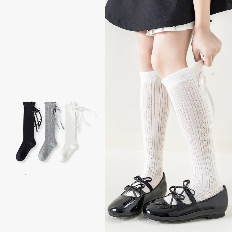 Calcetines altos finos de verano para niña – Malla suave - imagen 4