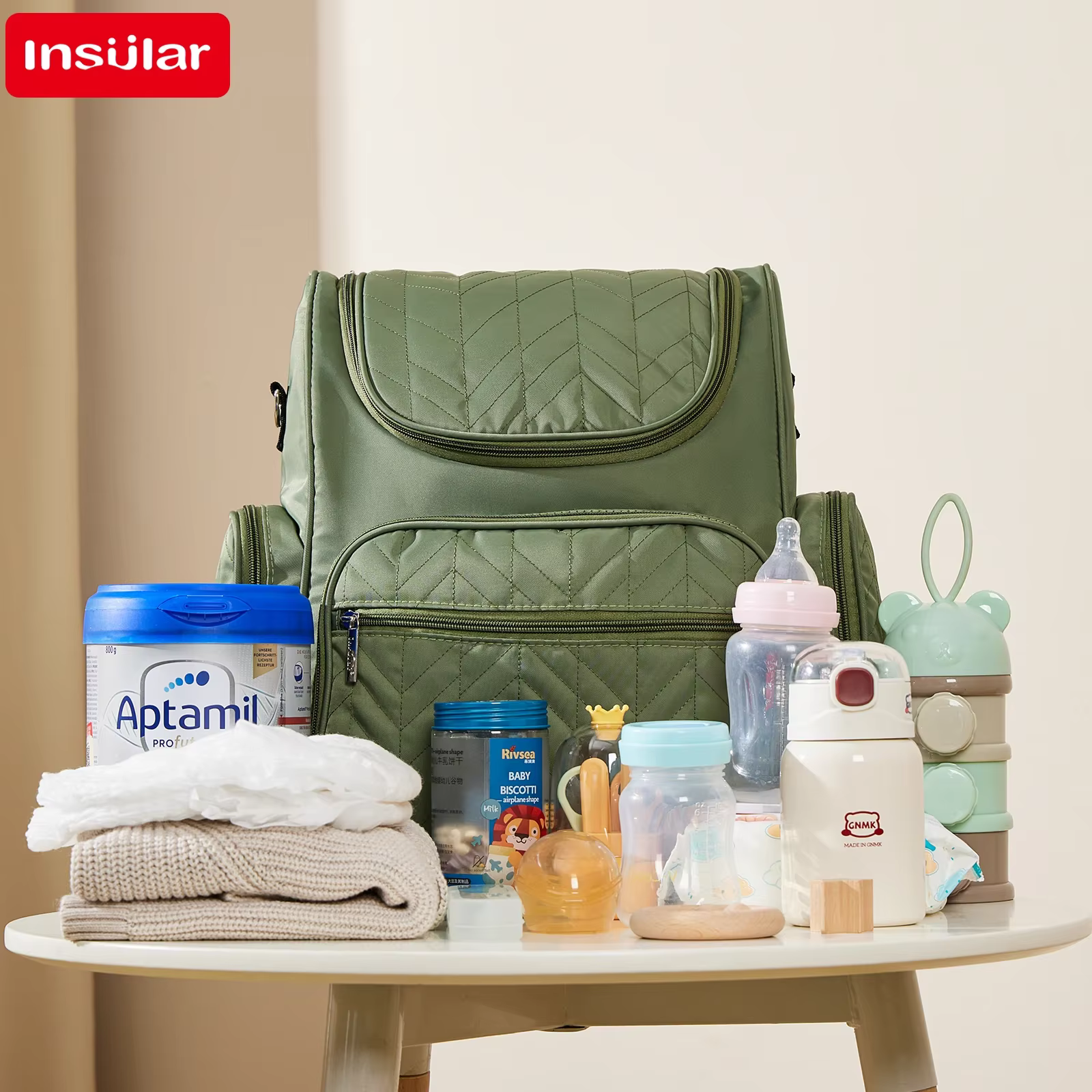 Mochila pañalera impermeable para bebé con cambiador - imagen 5