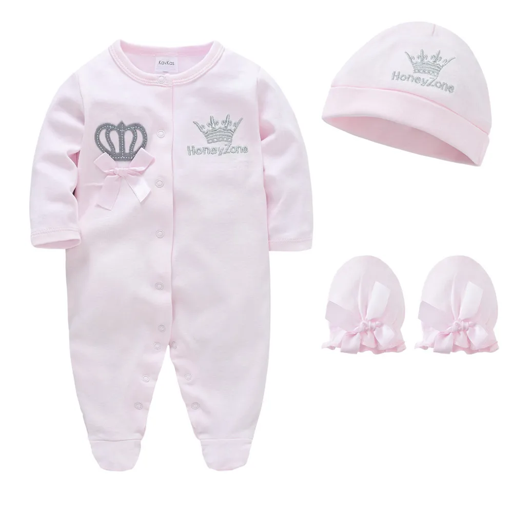 Pelele Royal Crown de algodón para bebé con gorro y guantes - imagen 5