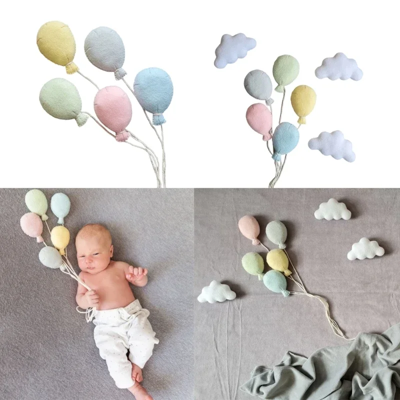Xingyue Accesorios para fotografía de recién nacido - Nubes de lana - imagen 2