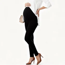 Leggings de maternidad elásticos con dobladillo encaje para verano