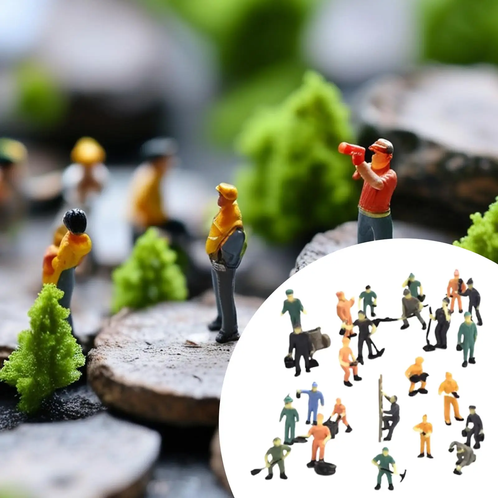 Figuras miniatura de trabajadores ferroviarios para dioramas - imagen 2