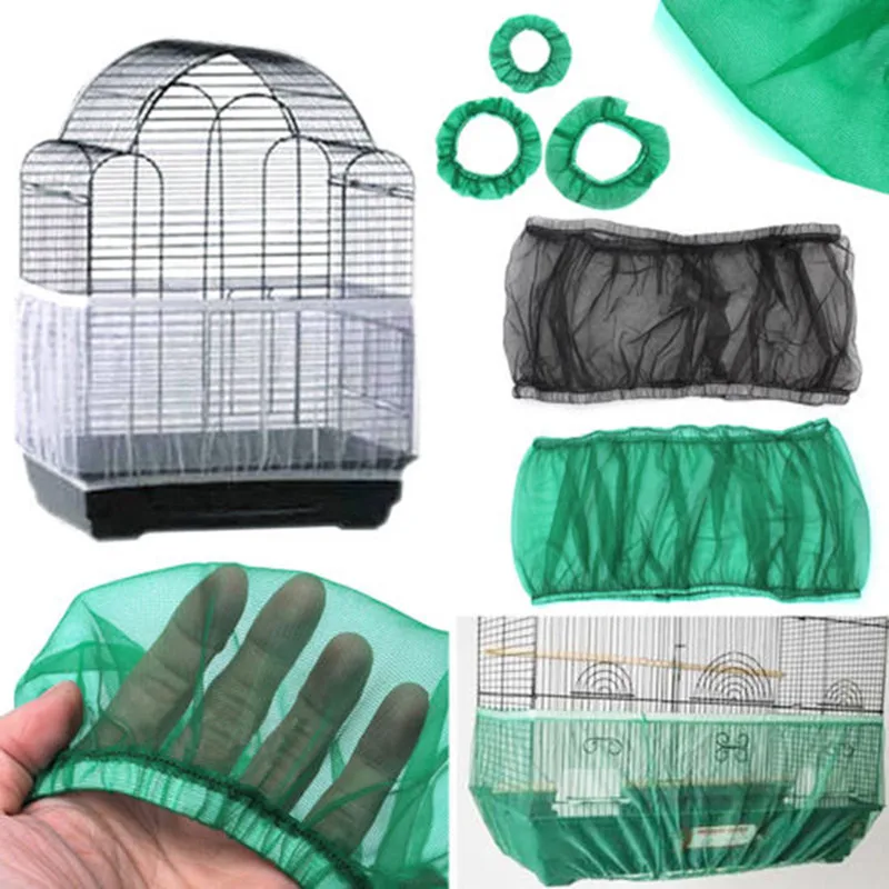 Protector semillas malla nailon para jaula pájaros fácil limpieza - imagen 4
