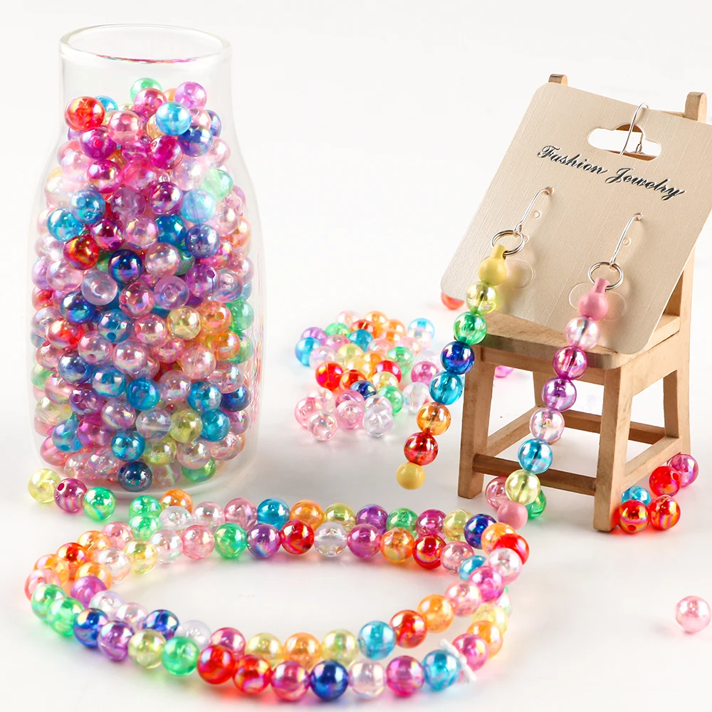 Cuentas acrílicas redondas de colores para manualidades infantiles - imagen 4