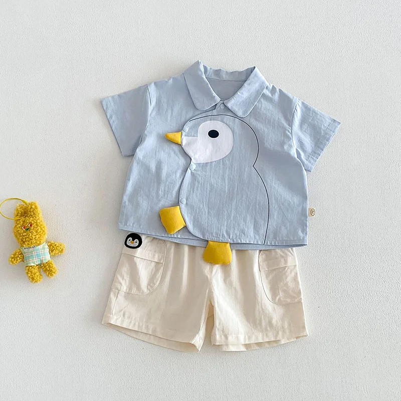 Pantalones cortos verano para niños con estampado de pingüinos - imagen 4