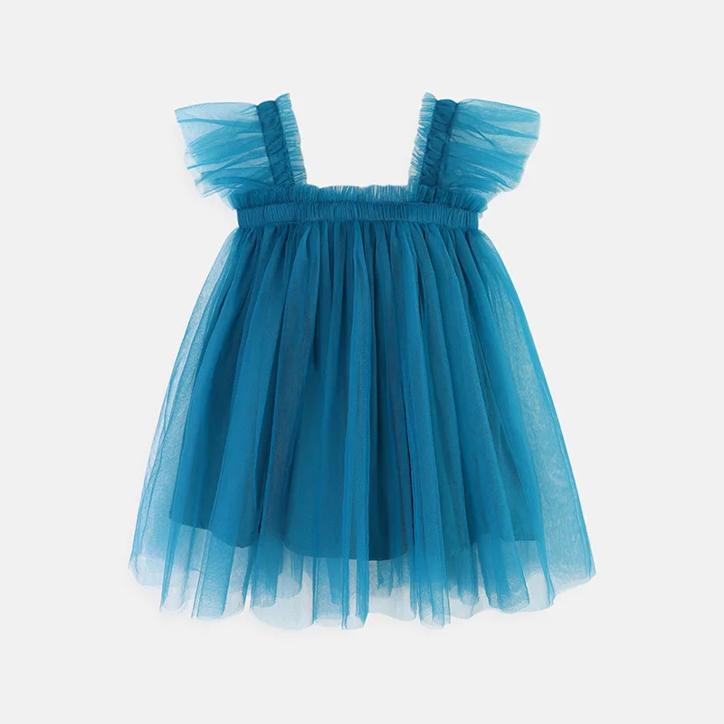 MILANCEL Vestido verano niña de tul con tirantes y mangas voladoras - imagen 3