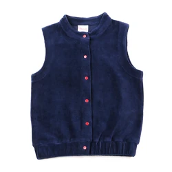 Chaleco infantil de pana azul marino – Escolar cuello redondo