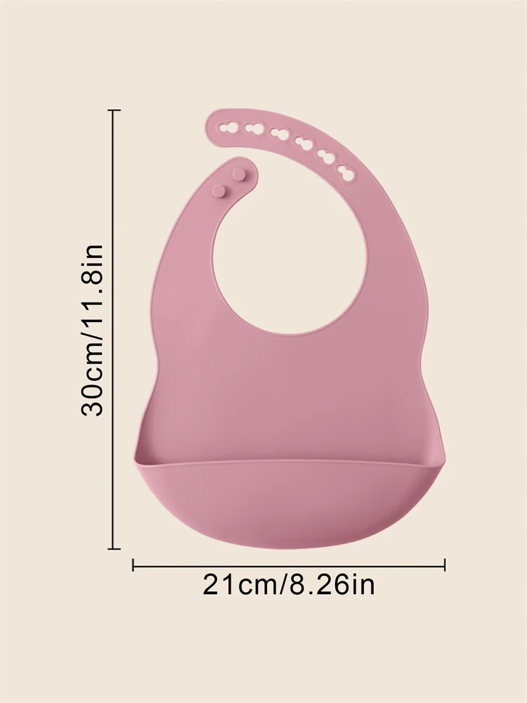 Babero ajustable en color pastel con bolsillo visible