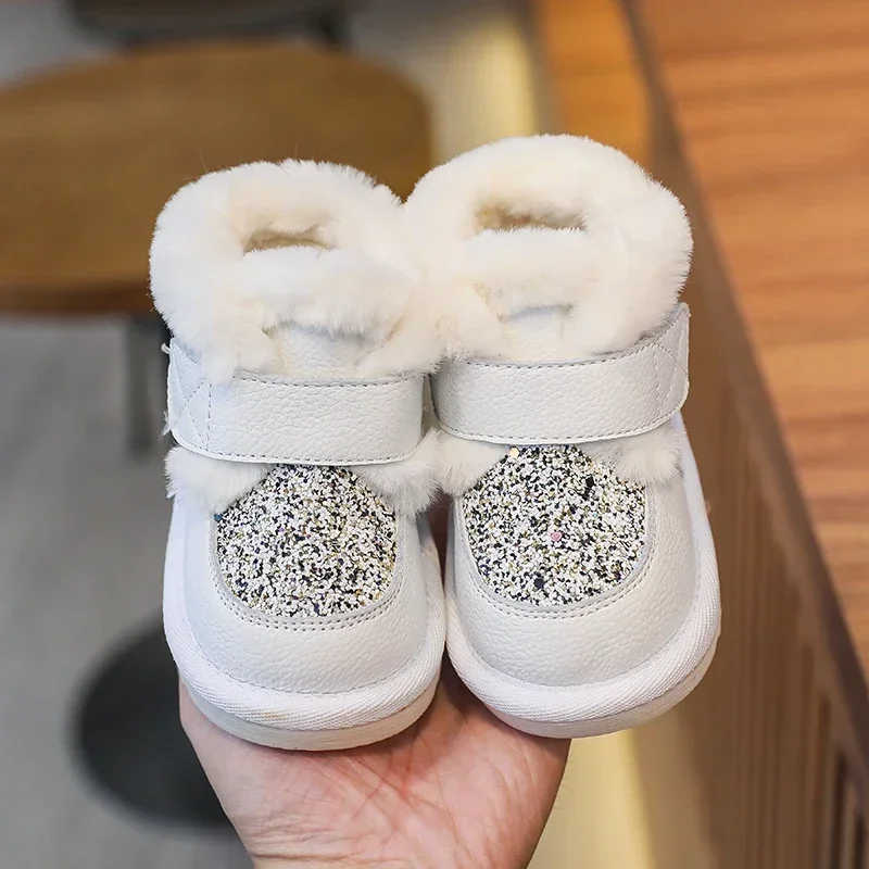 Botas invernales de cuero auténtico con forro felpado para niños - imagen 5