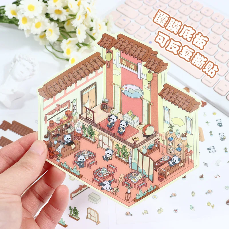 Pegatinas 3D casa de animales – Escena miniatura apilable infantil - imagen 4