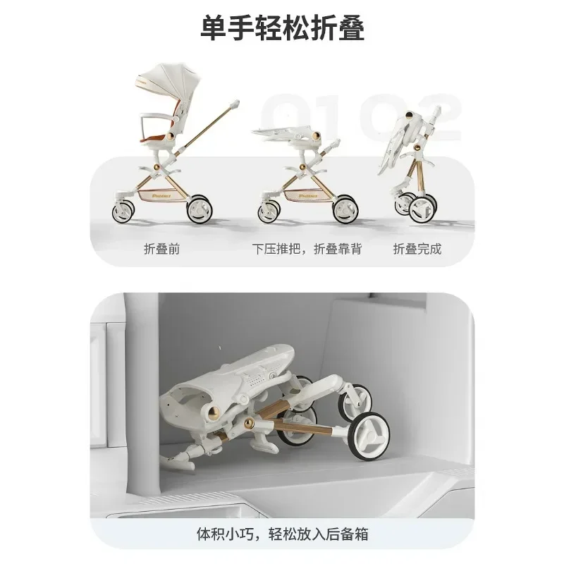 Andador para bebés plegable bidireccional, sentado y tumbado - imagen 3