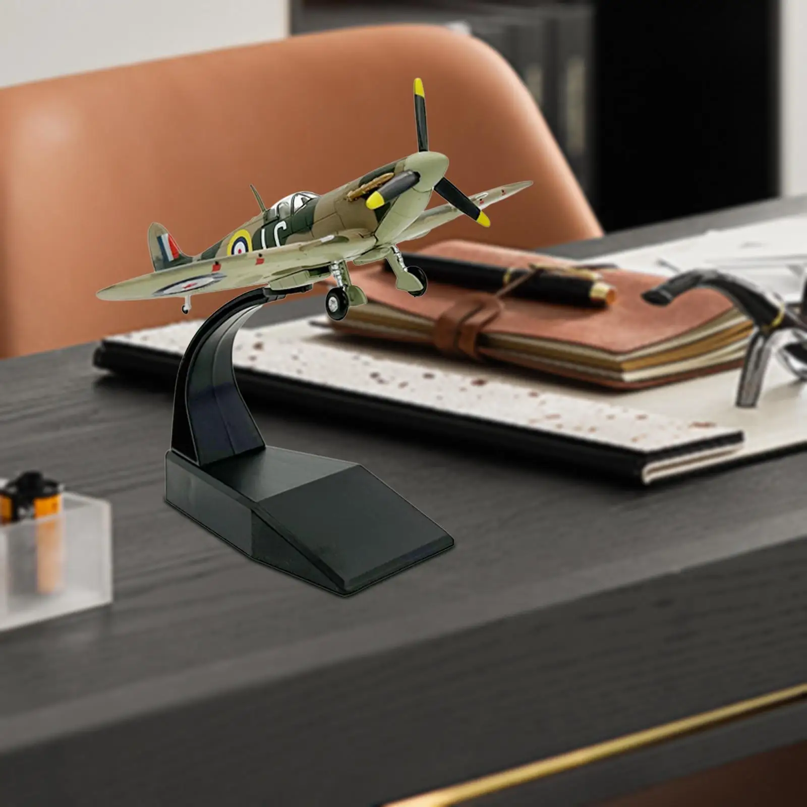 Spitfire modelo de avión realista con soporte, coleccionable - imagen 2