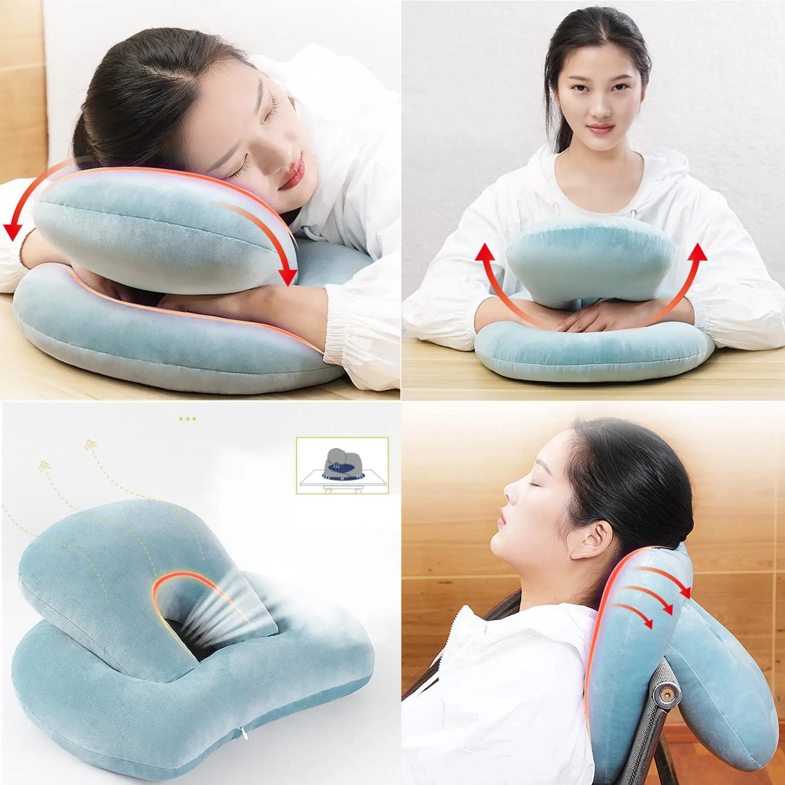 Almohada multifuncional para siesta con soporte de espalda y viaje - imagen 5