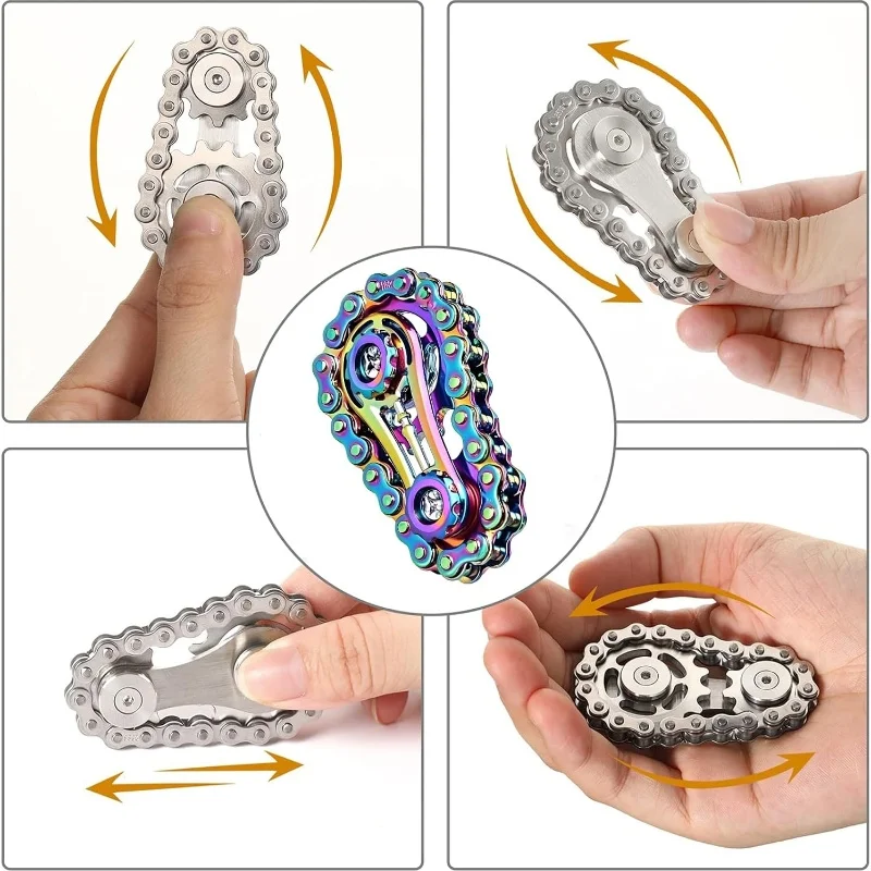 Juguete antiestrés metálico en forma de cadena de bicicleta - imagen 5