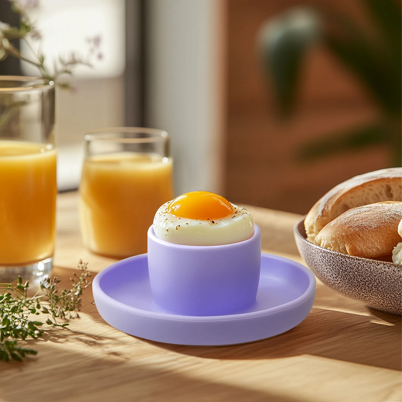 Soporte de silicona para huevos de bebé - Antideslizante para entrenamiento de destete - imagen 2