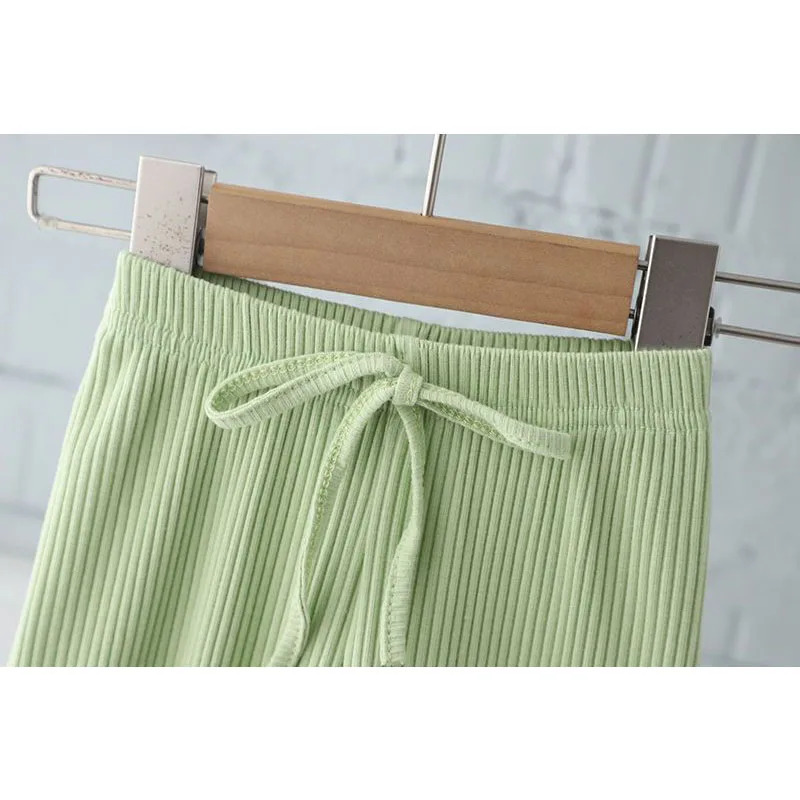 Conjunto de verano para niñas con camiseta rayada y pantalón - imagen 5