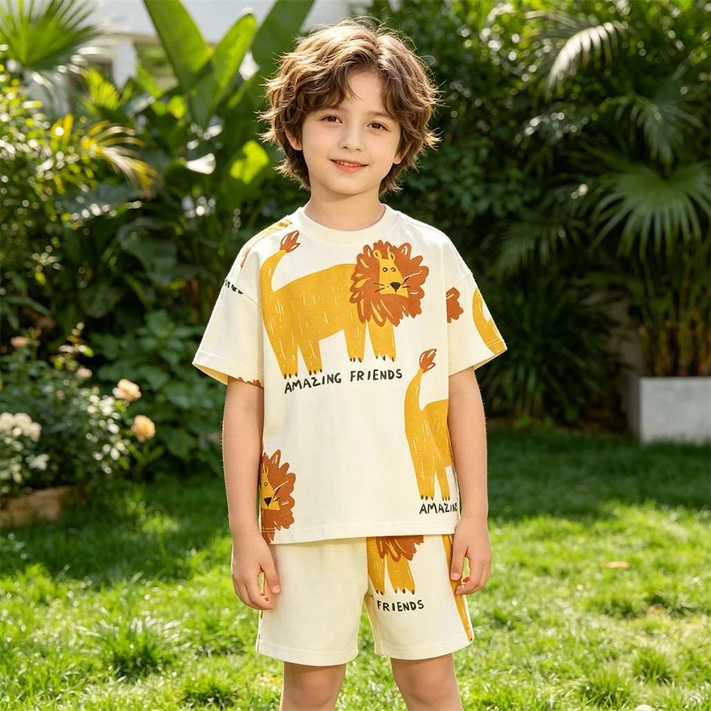 Conjunto de verano niños manga corta camiseta y pantalón corto - imagen 5
