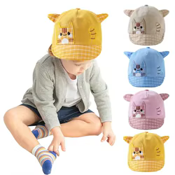 Gorra de béisbol infantil con estampado de gato