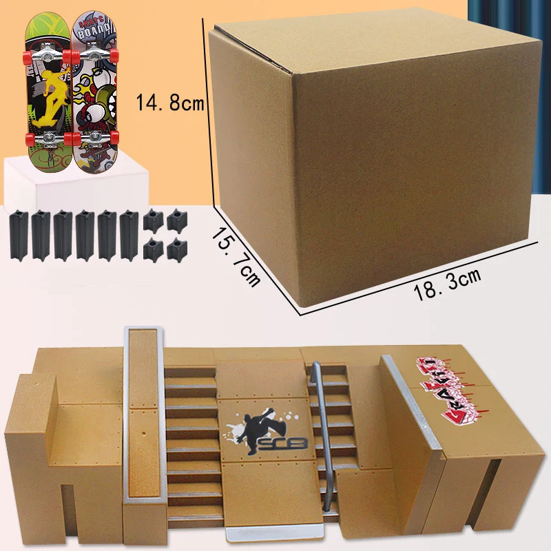 Mini monopatín de dedos para niños con rampa del parque - imagen 2