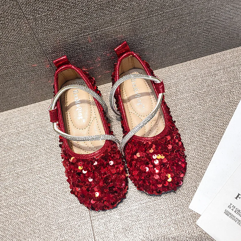 Zapatos de fiesta princesa cómodos con lentejuelas para niña - imagen 2
