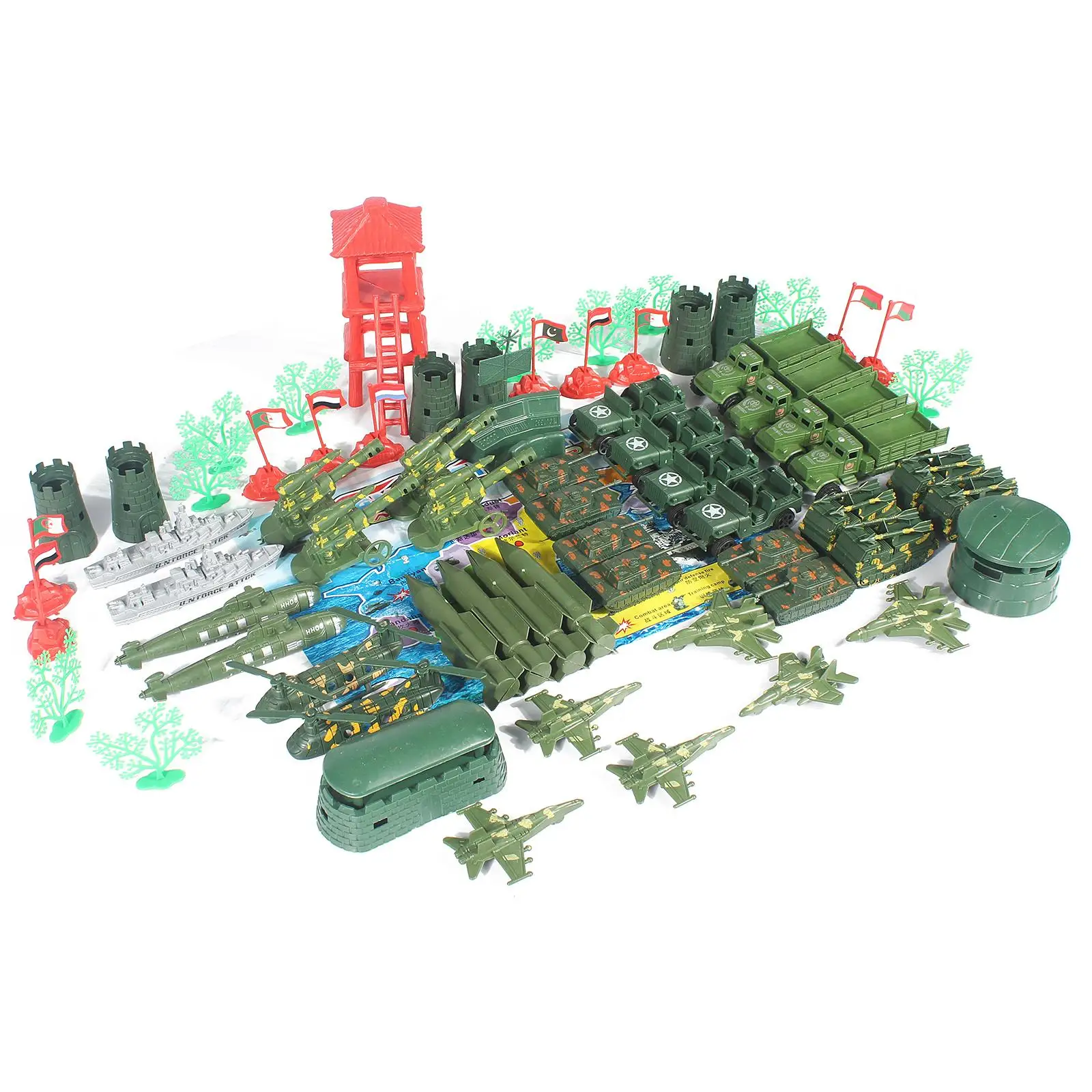 Set de soldados de juguete con tanques y vehículos base ejército - imagen 3