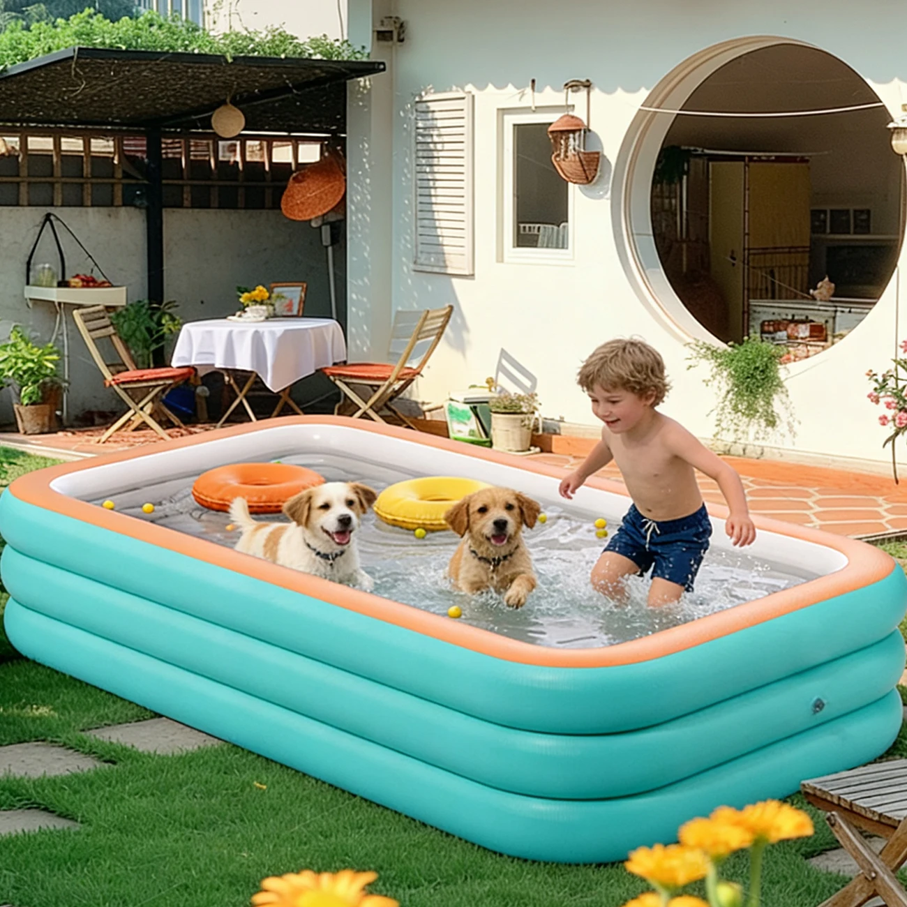 Piscina hinchable familiar resistente, duradera para jardín y patio - imagen 2