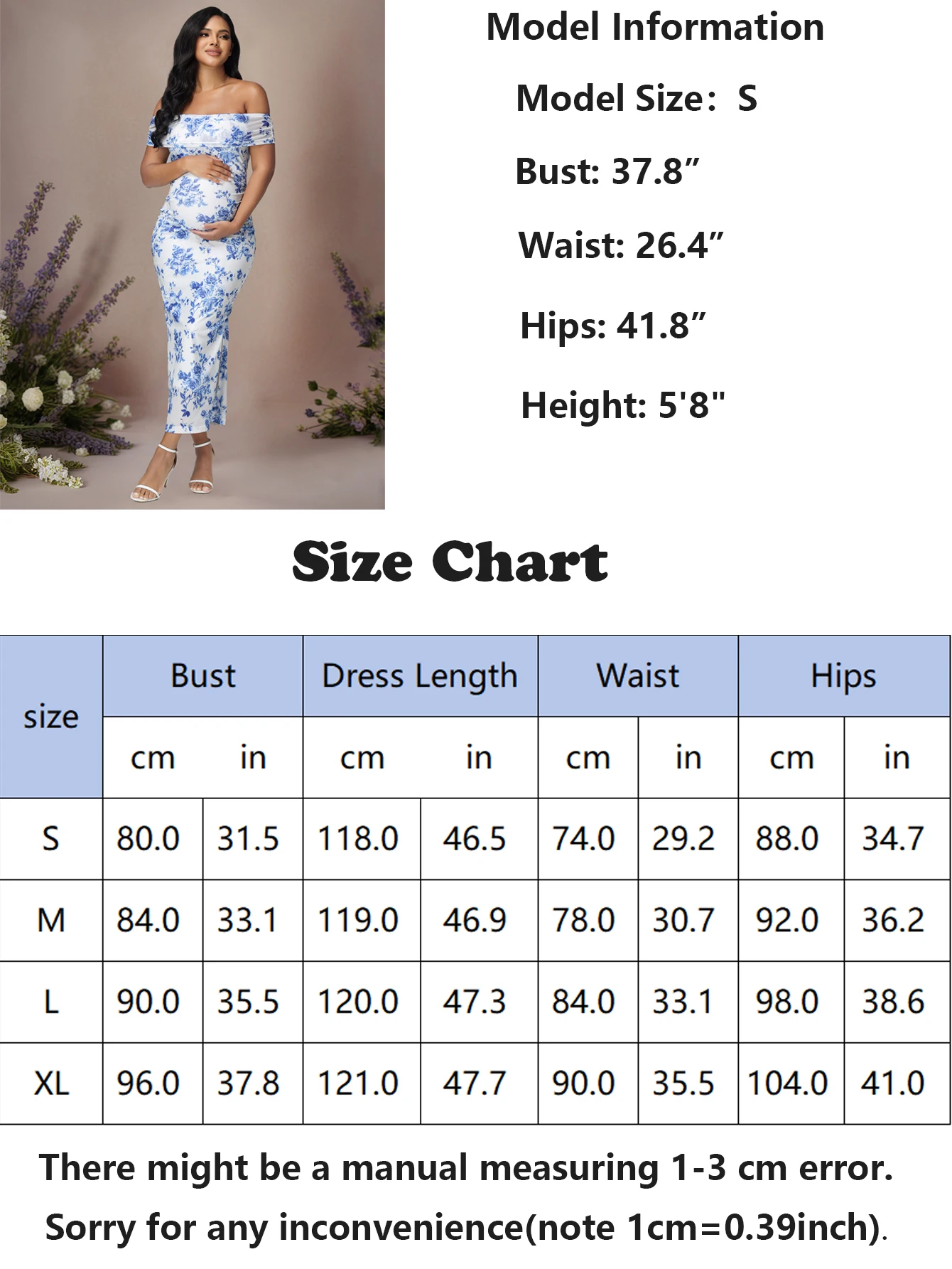Vestido floral off-shoulder con abertura lateral