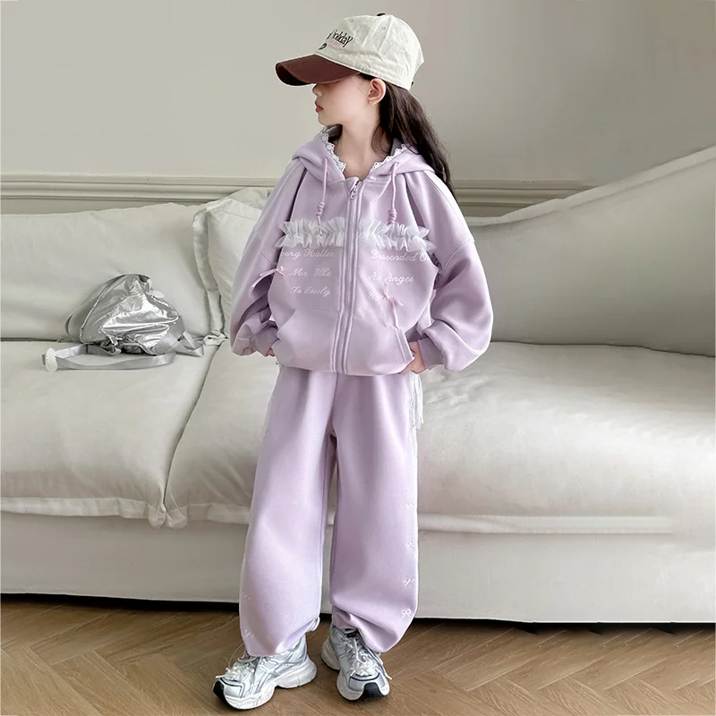 Conjunto de abrigo niña invierno – Dos piezas suave y abrigado