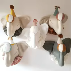 Decoración de pared infantil 3D con cabeza de elefante y cisne