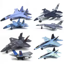 Avión de metal con luz y sonido – Réplica F16 de colección para niños