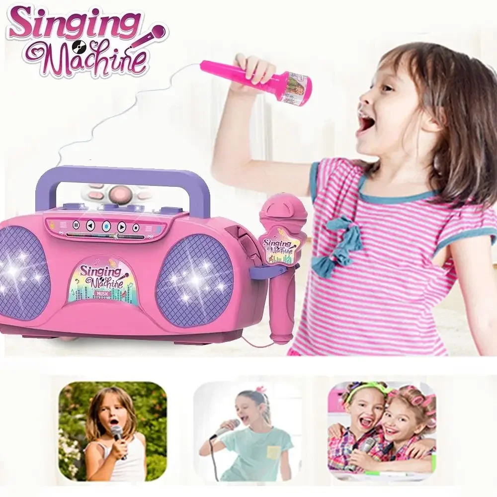 Micrófono karaoke infantil con luces LED de colores - imagen 4