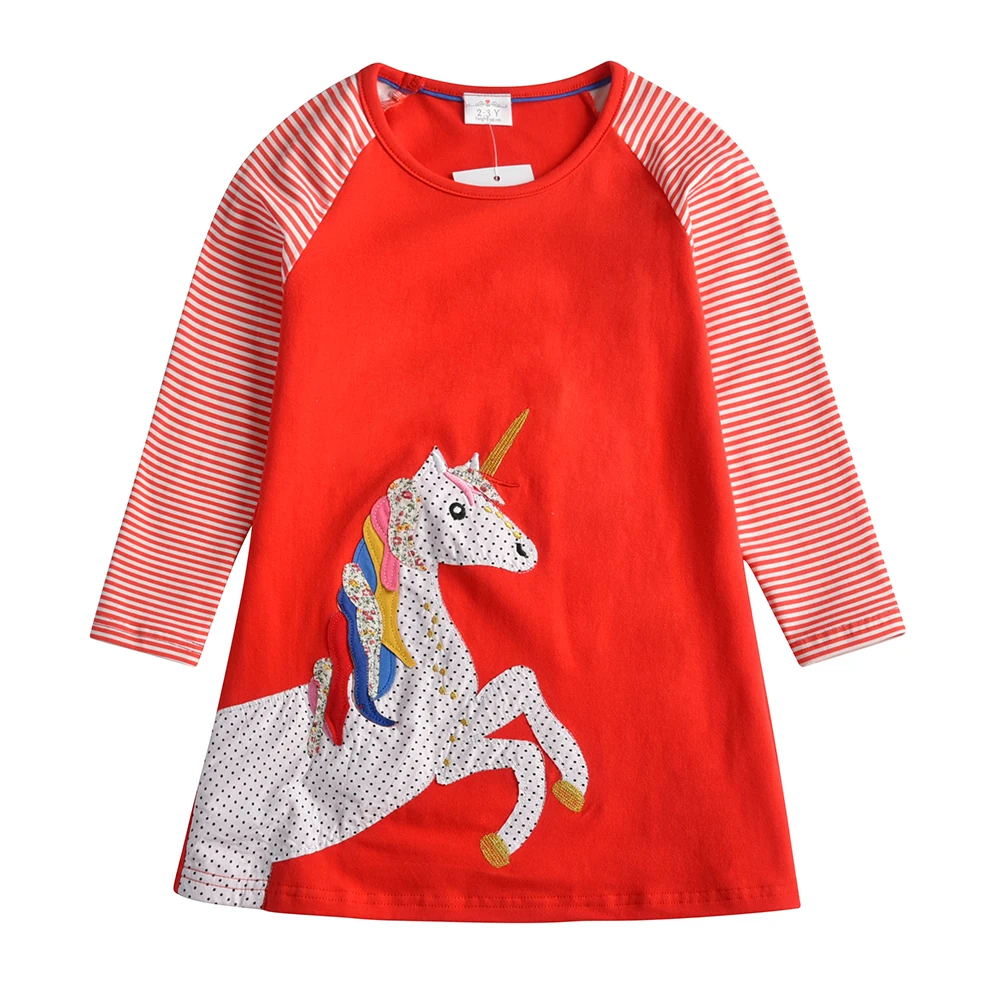 Vista del vestido infantil con caída A-line