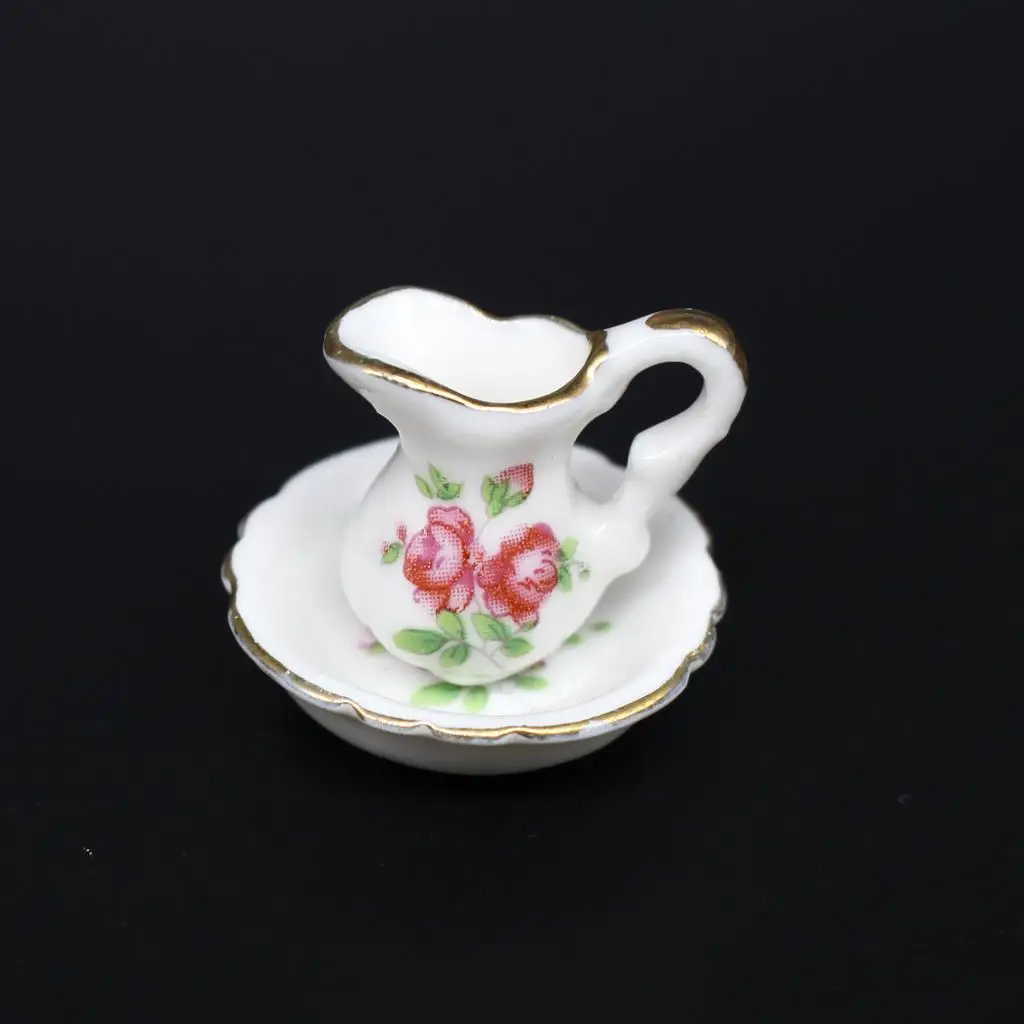 Mini lavabo de porcelana para casita de muñecas - imagen 4