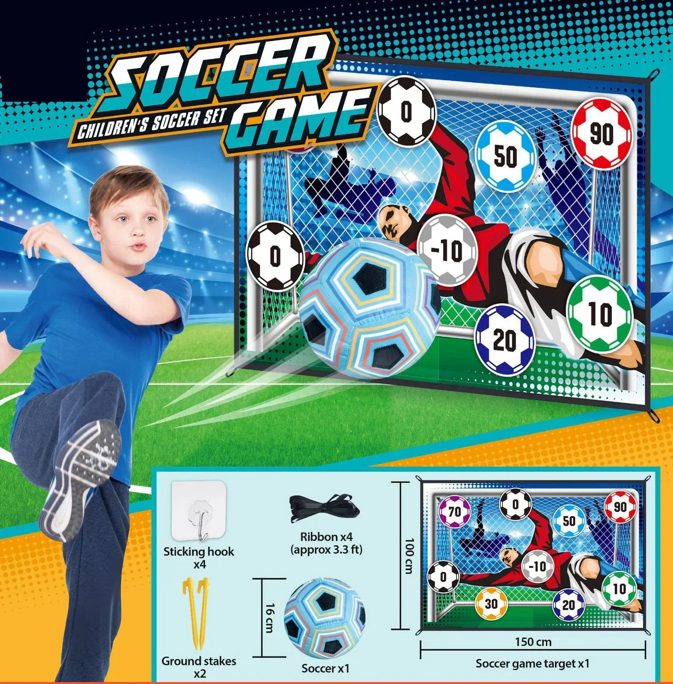 Portería plegable de nylon para entreno futbolístico en casa - imagen 2