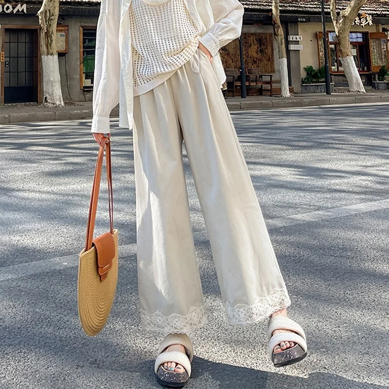 Pantalones premamá con encaje y cintura regulable - imagen 2