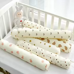 Almohada anticolisión cilíndrica para bebé, lavable, junto a la cama