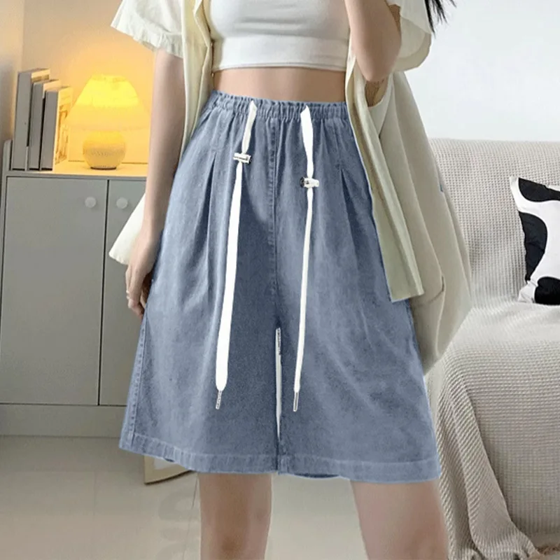 Pantalones premamá de mezclilla corte suelto informal - imagen 5