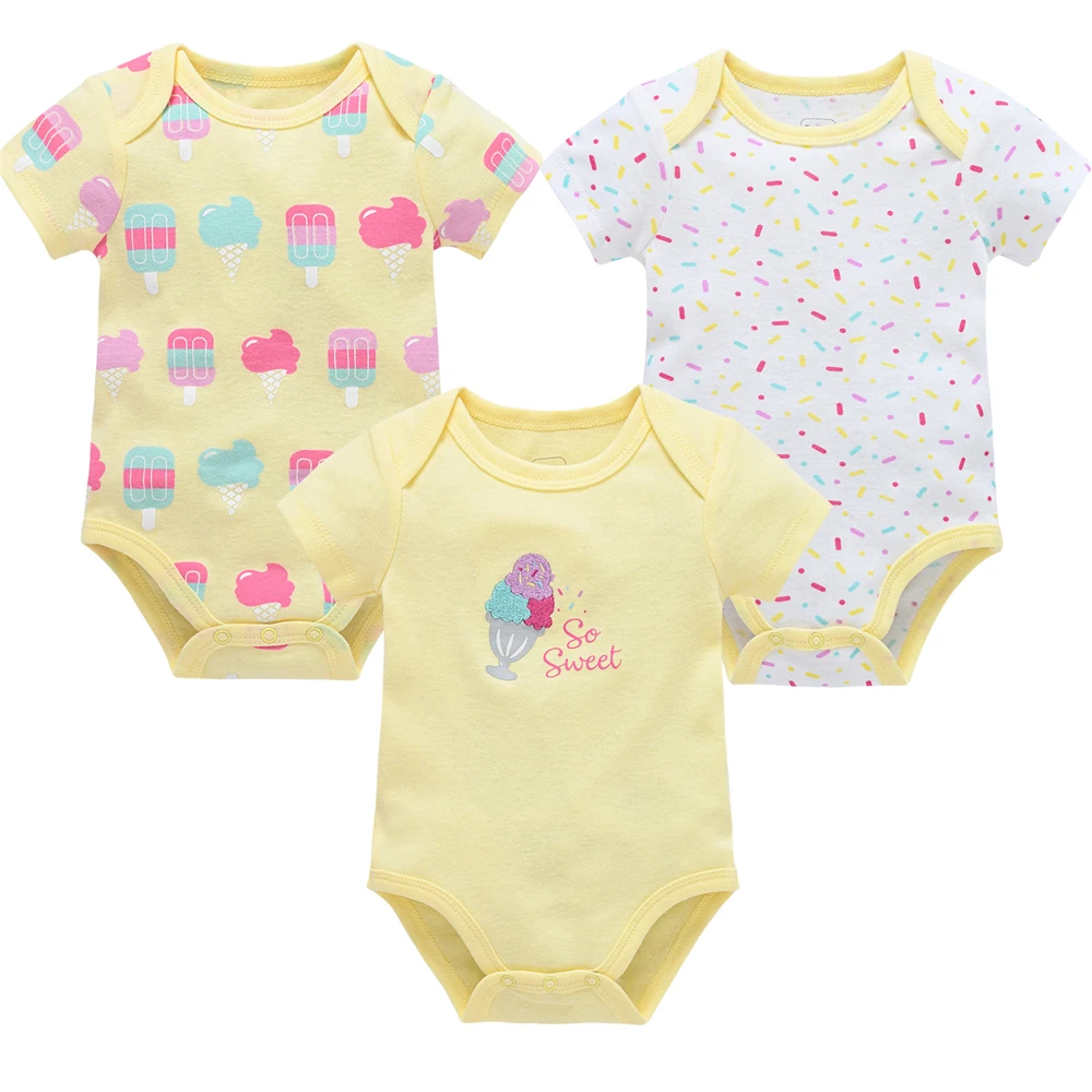 Mono de algodón para niñas de verano con estampado de helado - imagen 2