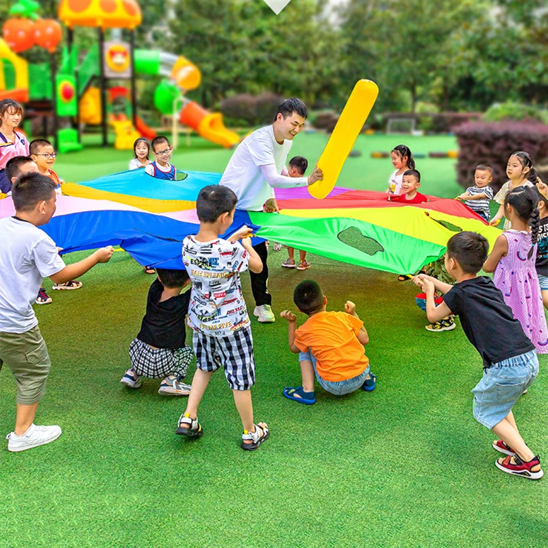 Paracaídas arcoíris para juegos al aire libre – Niños - imagen 3