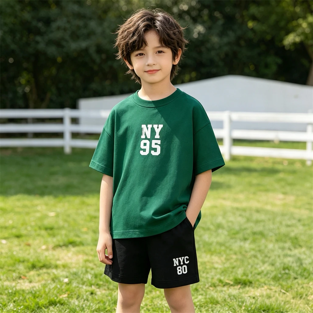 Conjunto de verano niños manga corta camiseta y pantalón corto - imagen 4