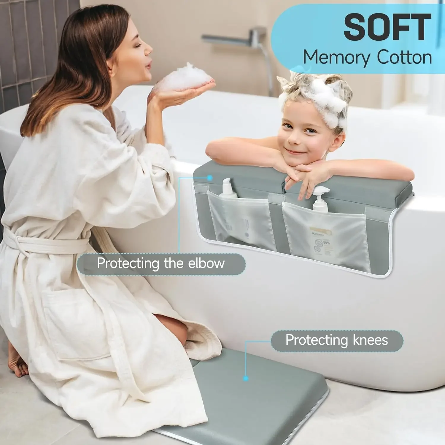 Rodillera de baño antideslizante con cojín para reposapiés - imagen 4